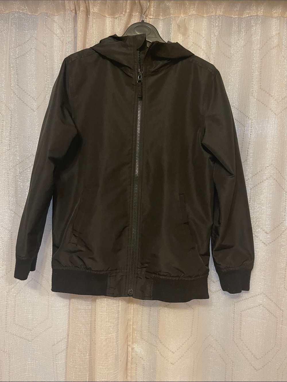 The Children’s Place Black Hooded Windbreaker Jacket - Classic Solid Black